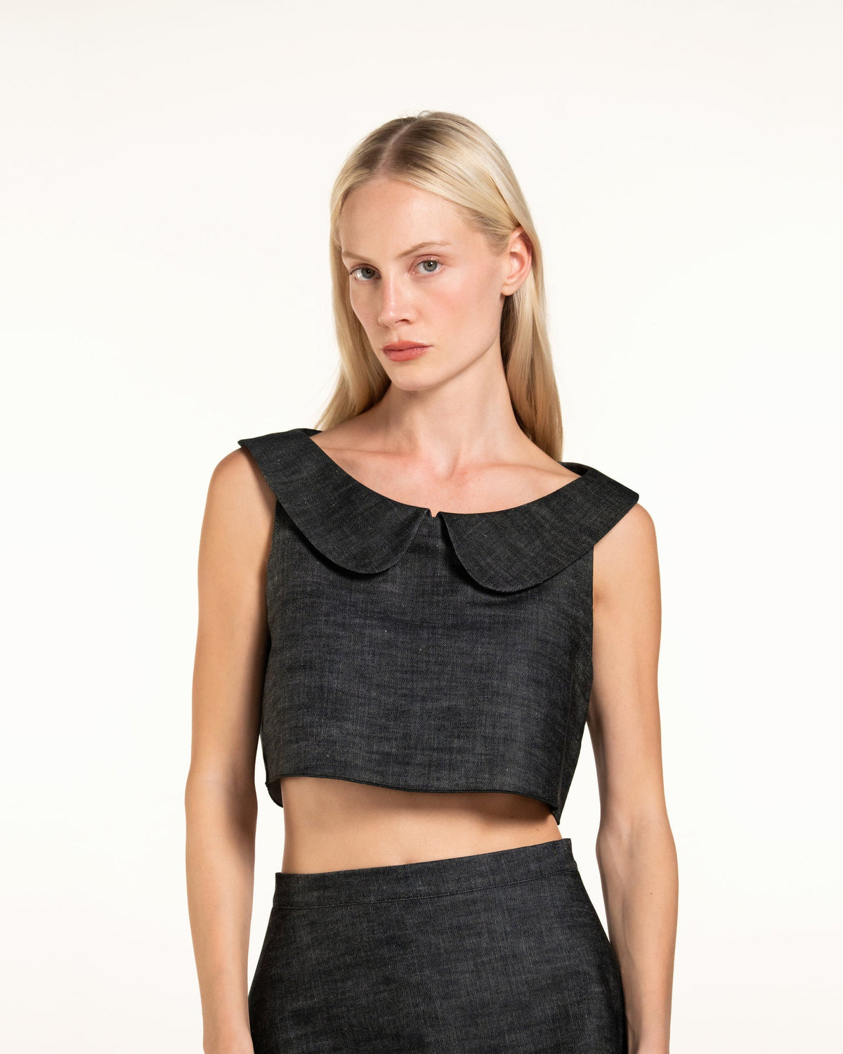 Zhiggie Gabriella Top in pepper denim