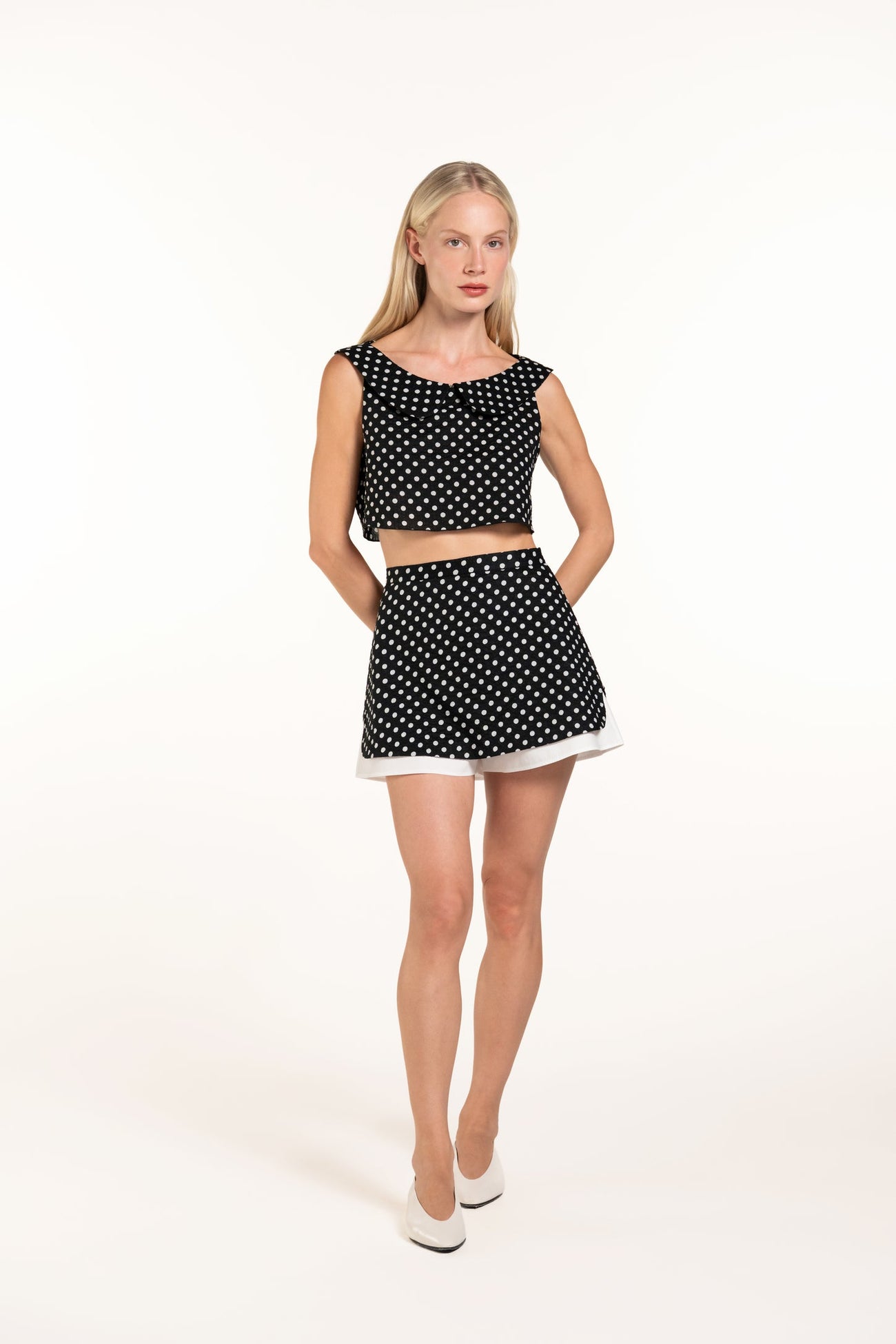 Romy Skort - Black - Polkadots