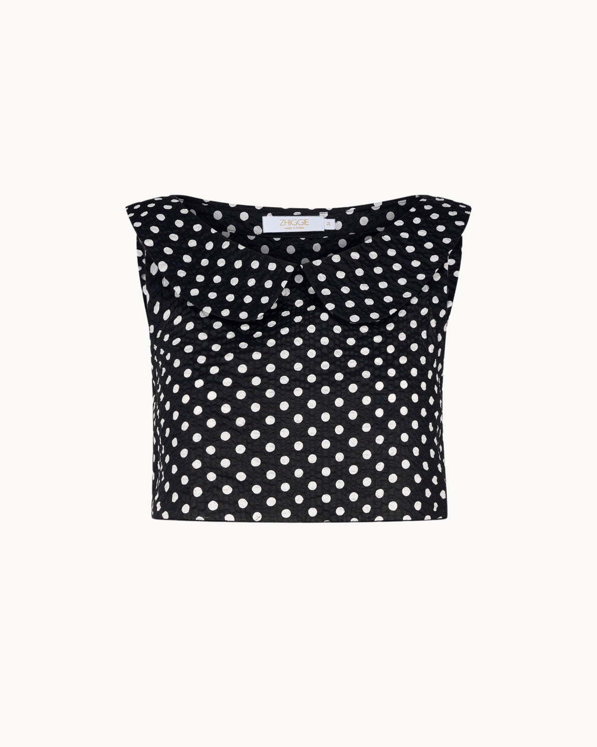 Zhiggie Gabriella Top in black polka dots