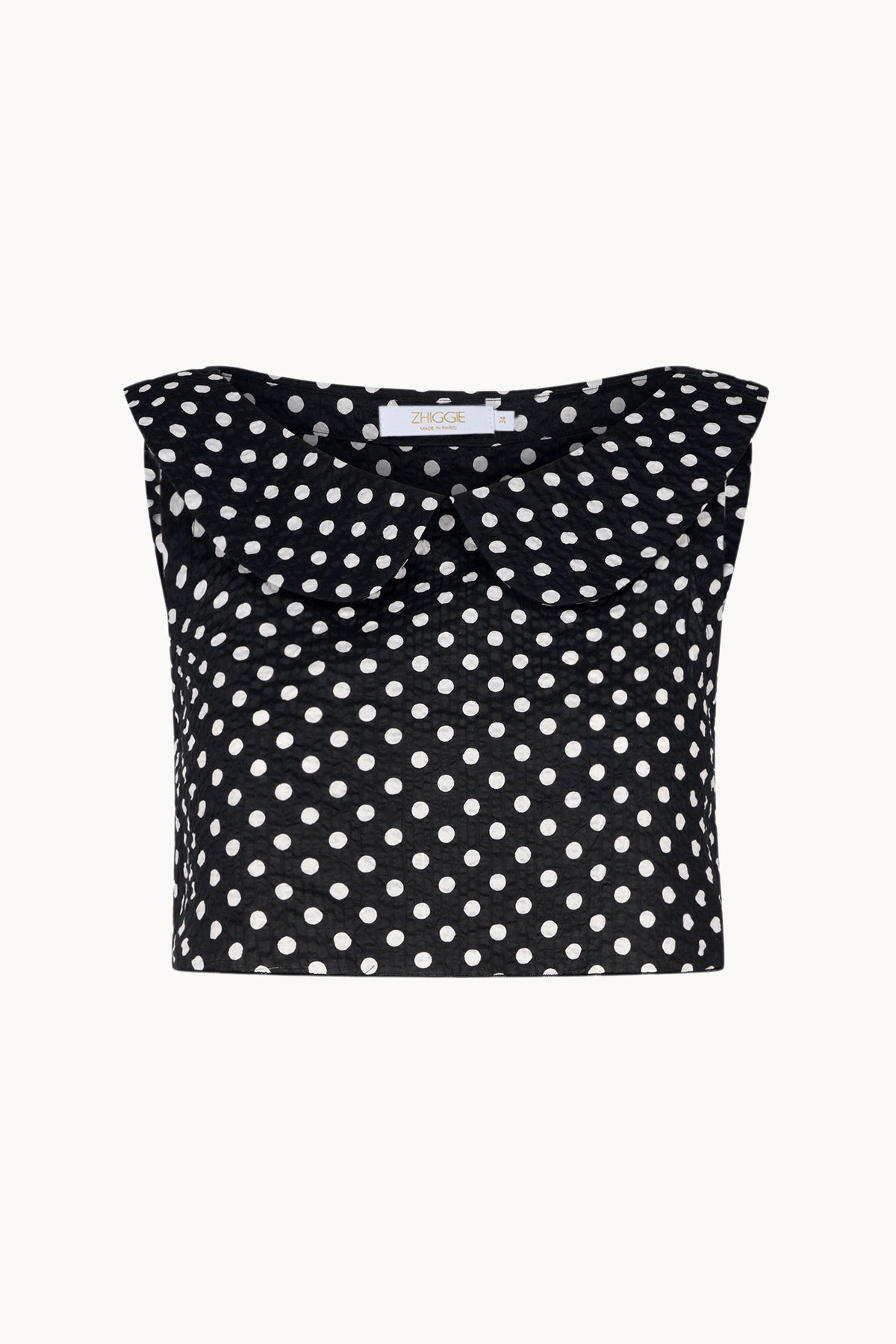Zhiggie Gabriella Top in black polka dots