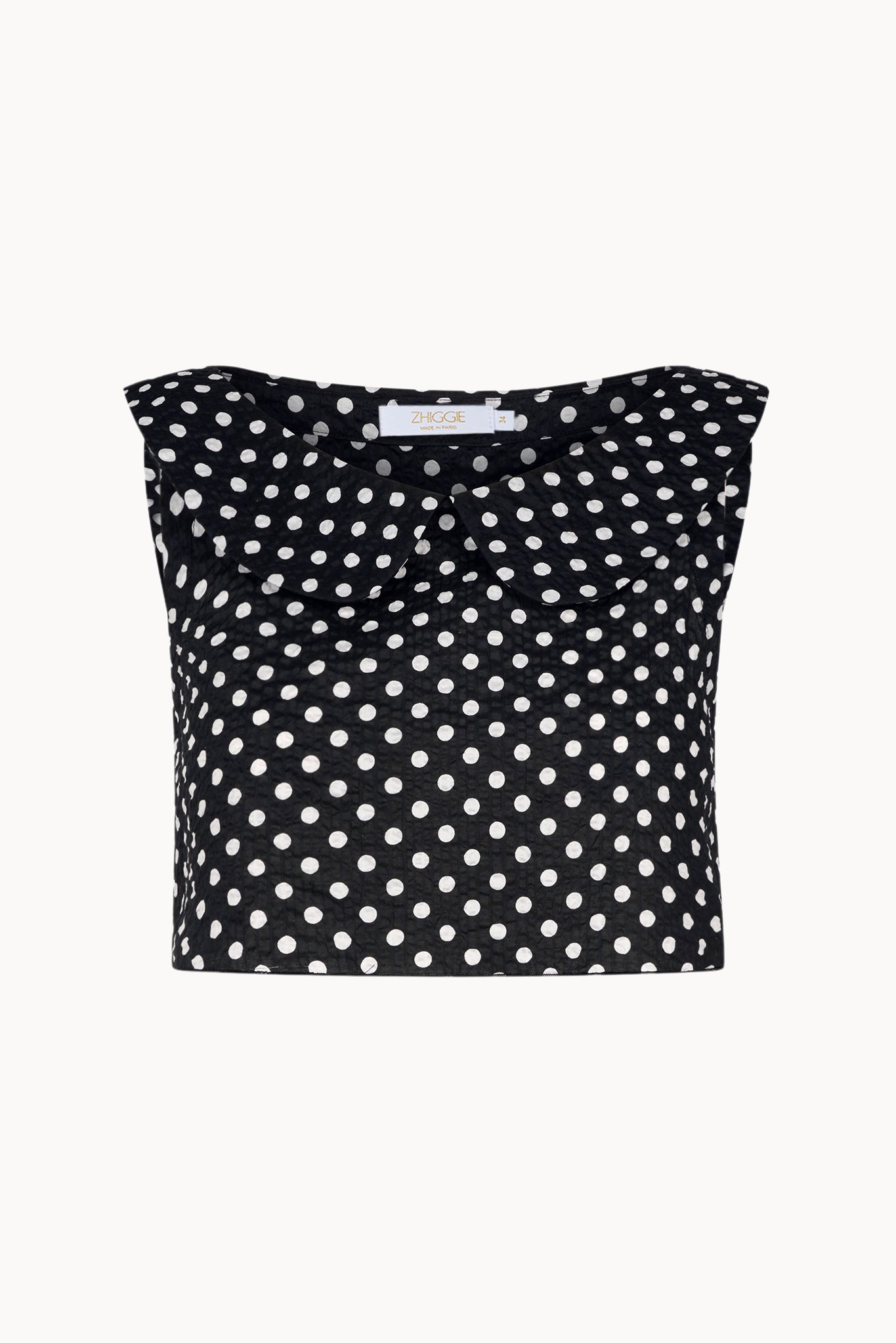 Gabriella Top - Black - Polkadots