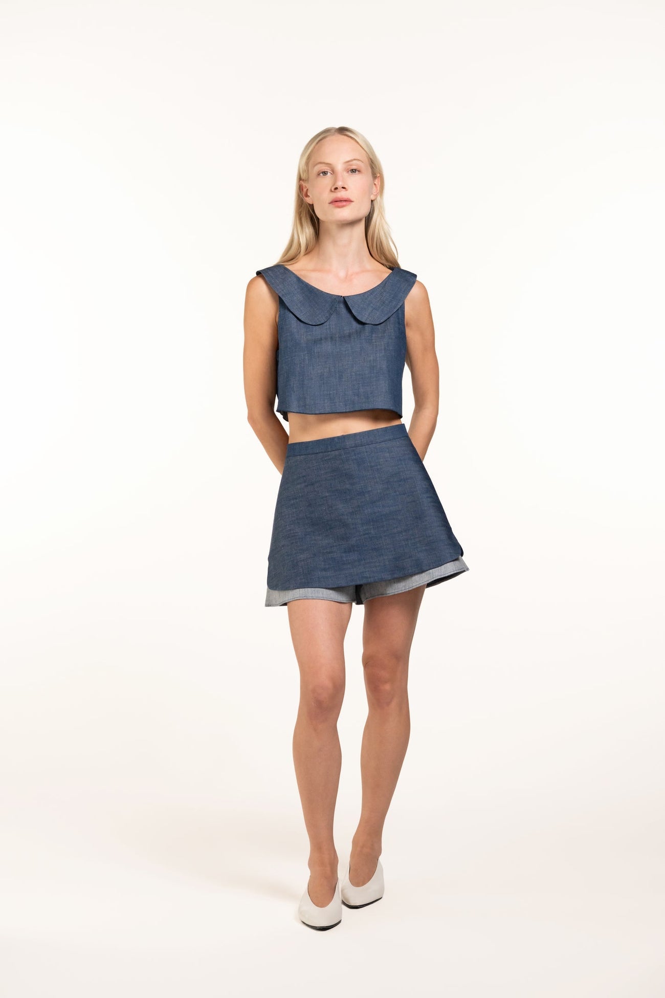 Romy Skort - Blue - Denim