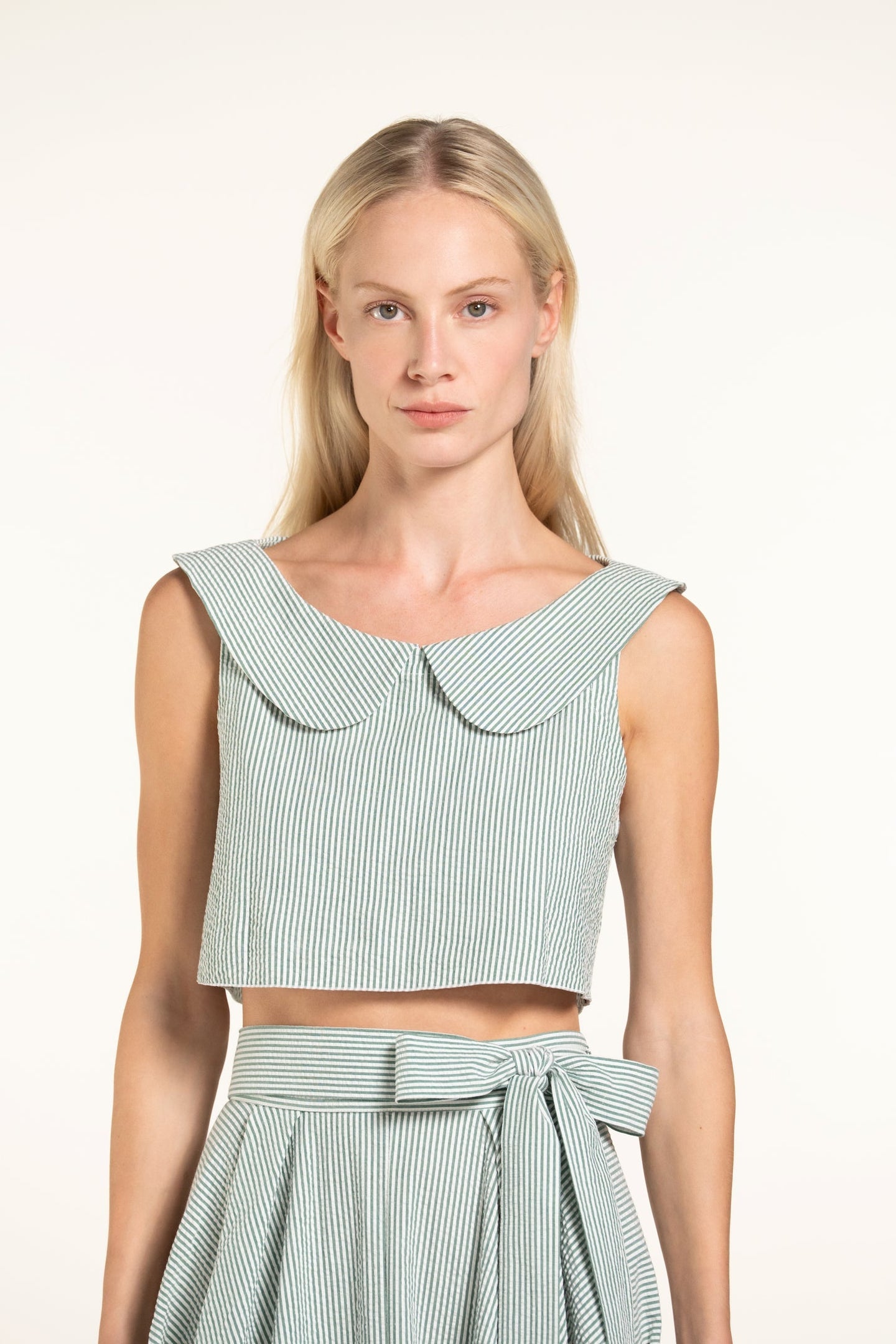 Gabriella Top - Sage - Stripes