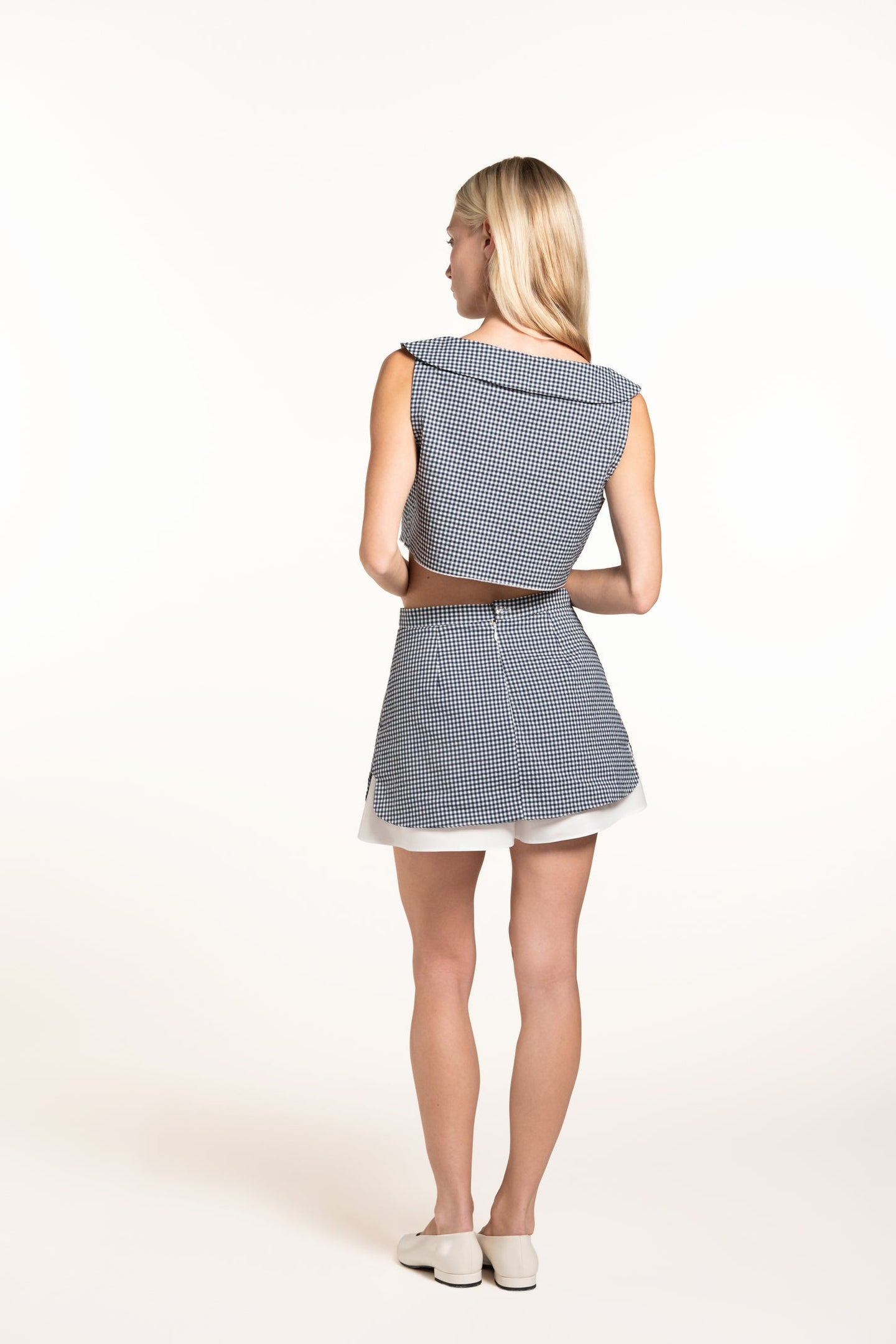 Gabriella Top - Navy - Gingham