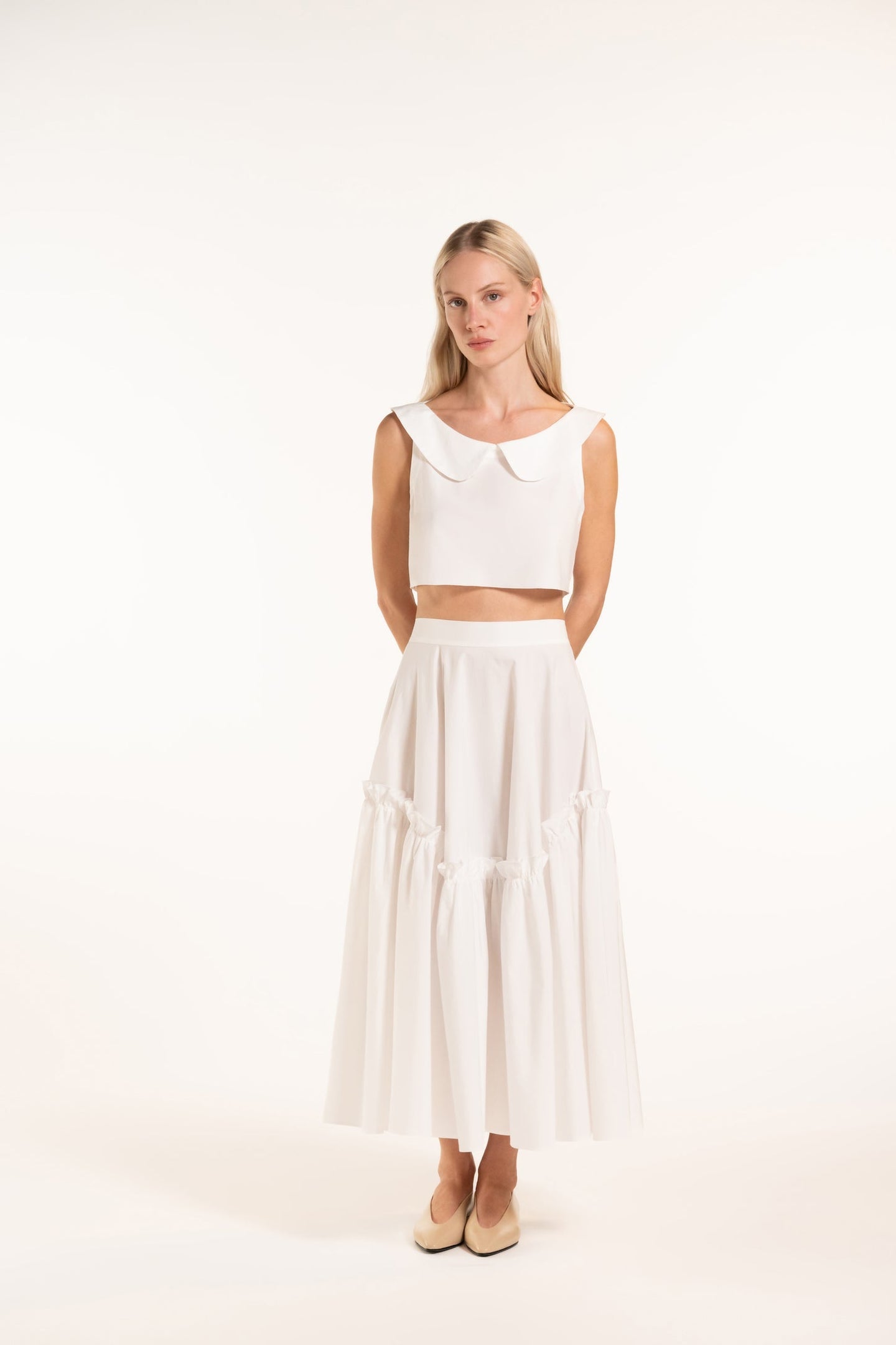 Gabriella Top - White - Solid