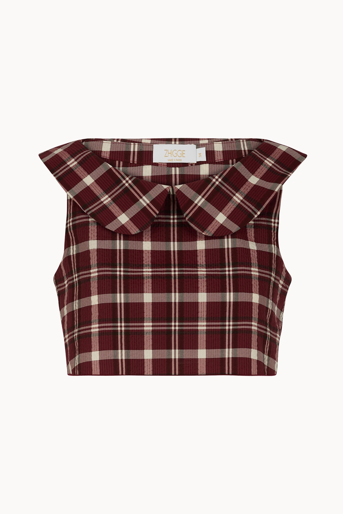 Gabriella Top - Wine - Plaid