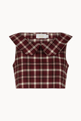 Zhiggie Gabriella Top in wine plaid