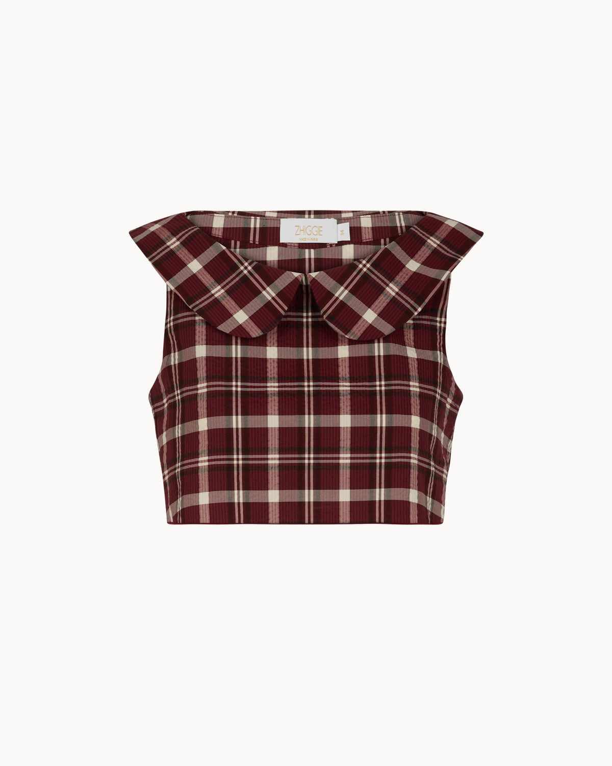 Zhiggie Gabriella Top in wine plaid
