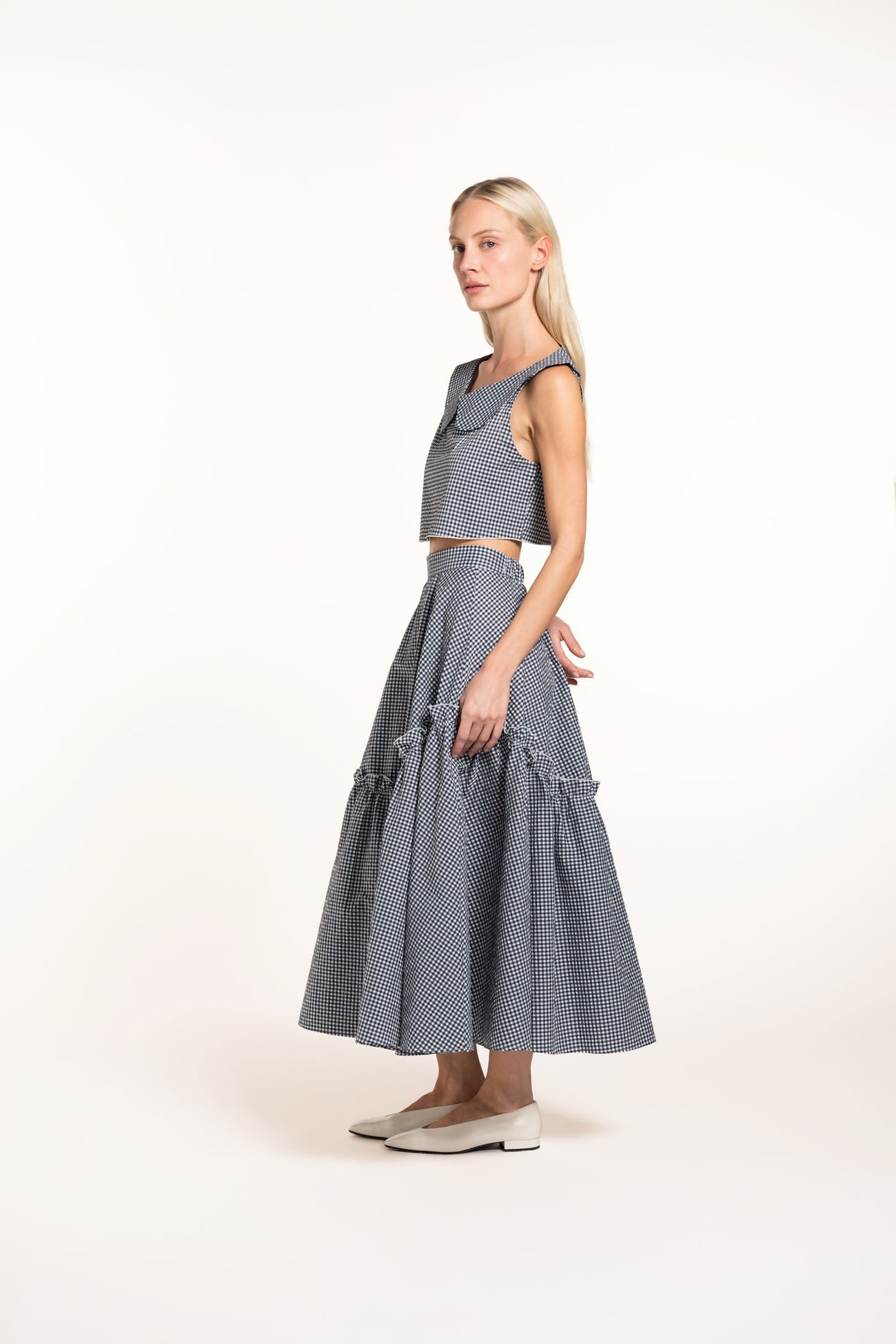 Mathilde Skirt - Navy - Gingham