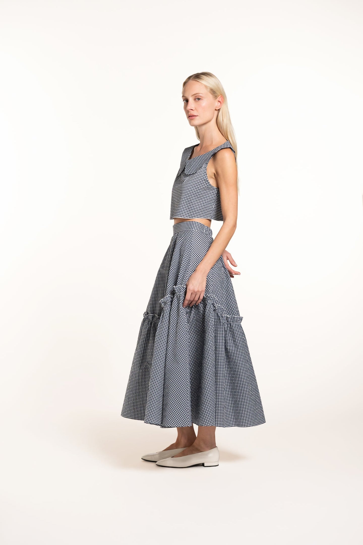 Mathilde Skirt - Navy - Gingham