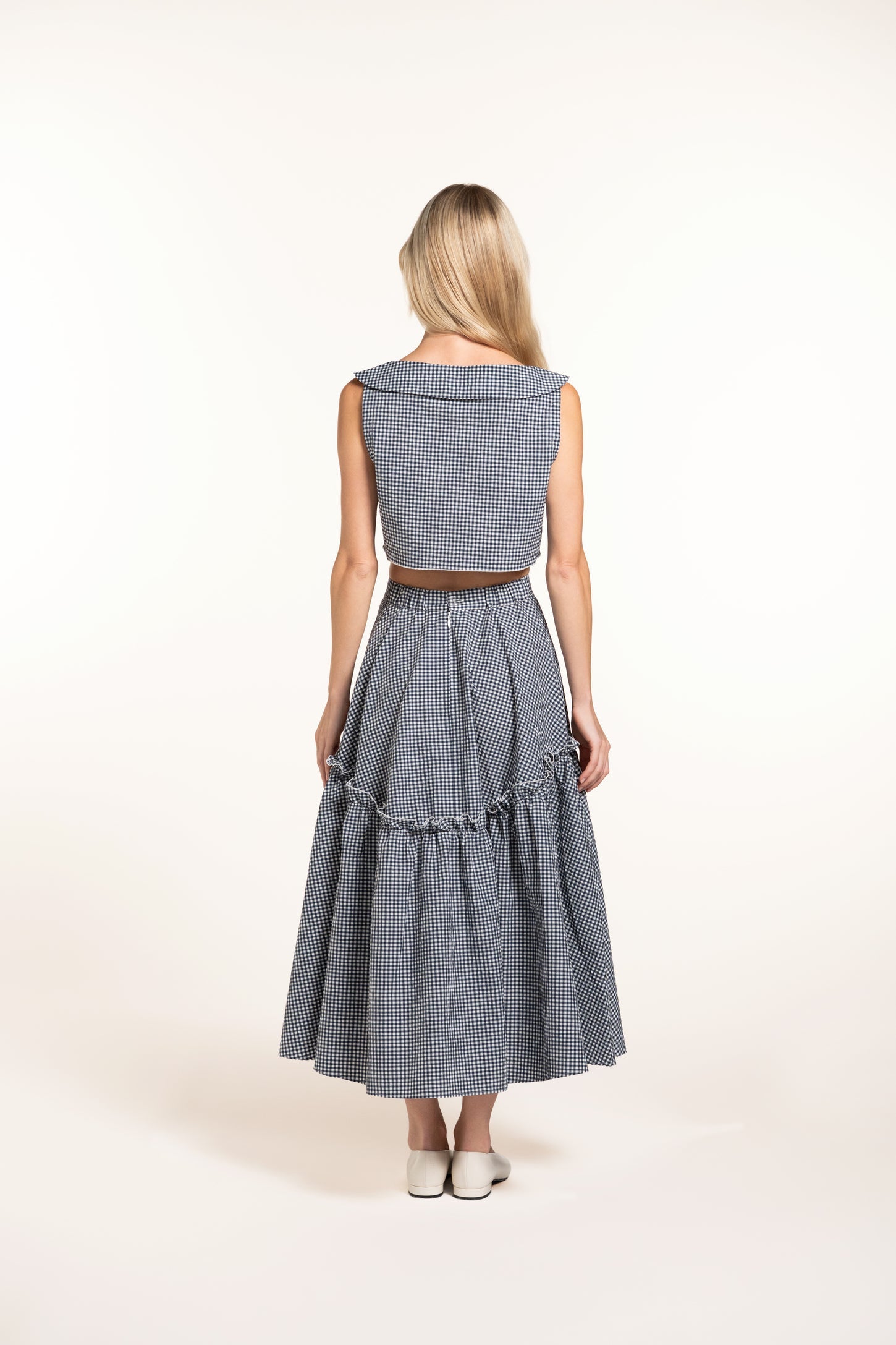 Mathilde Skirt - Navy - Gingham | Zhiggie – ZHIGGIE