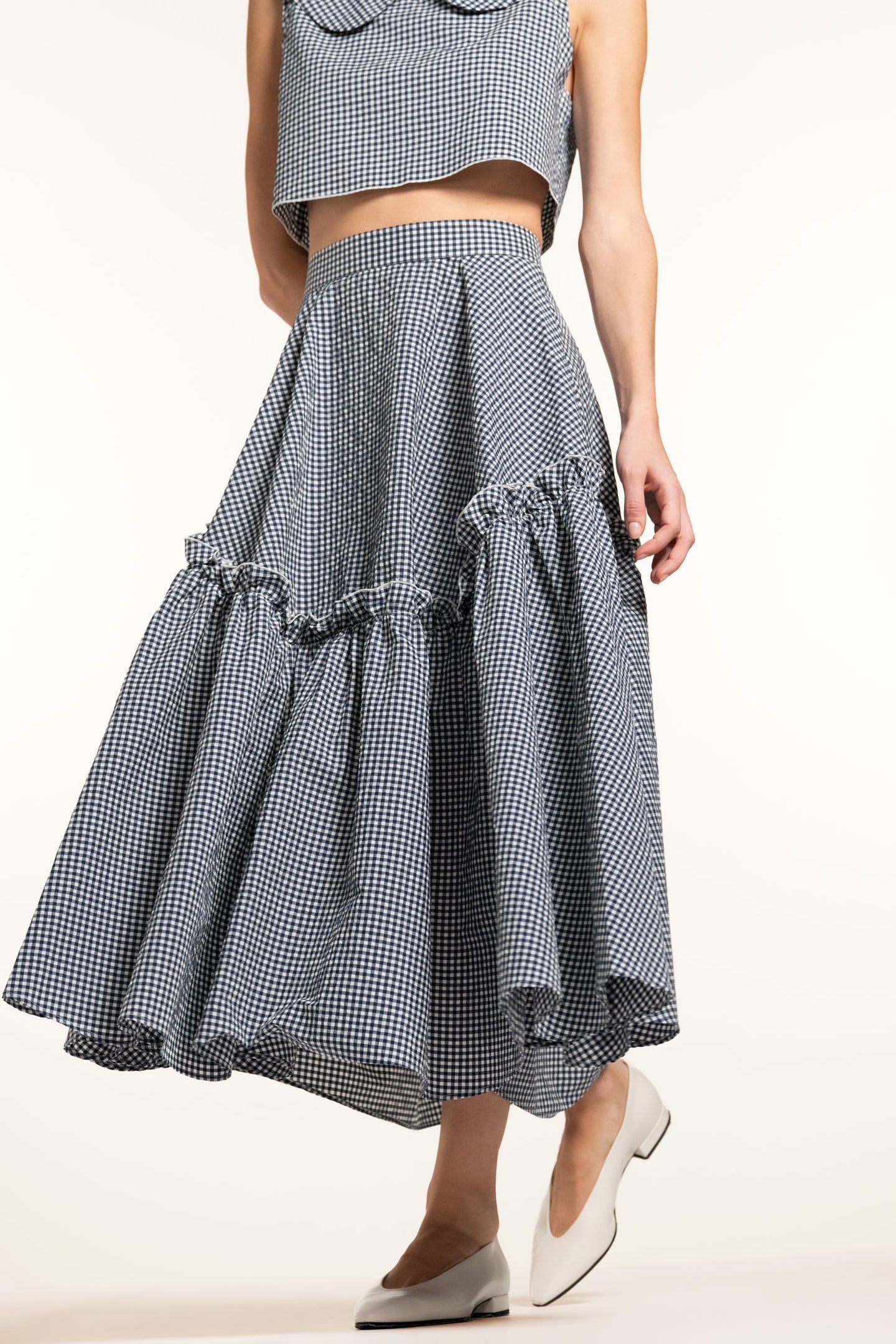 Mathilde Skirt - Navy - Gingham