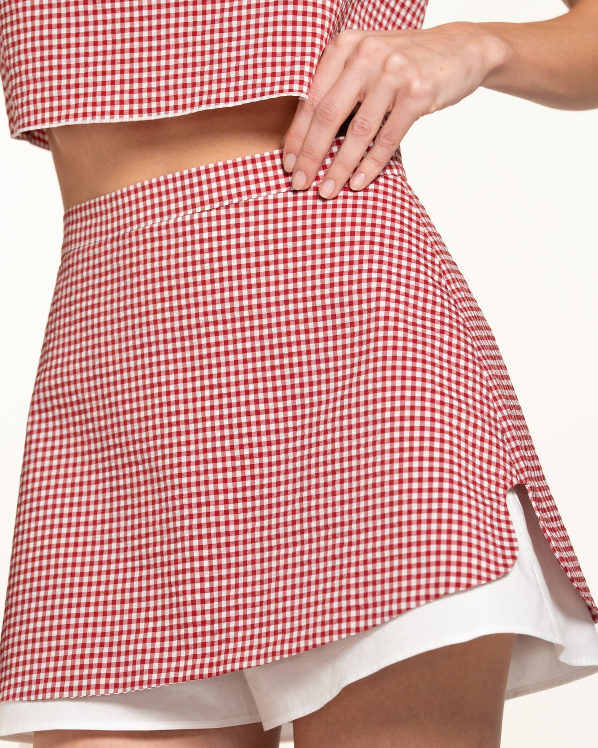 Zhiggie Romy Skort in cherry gingham