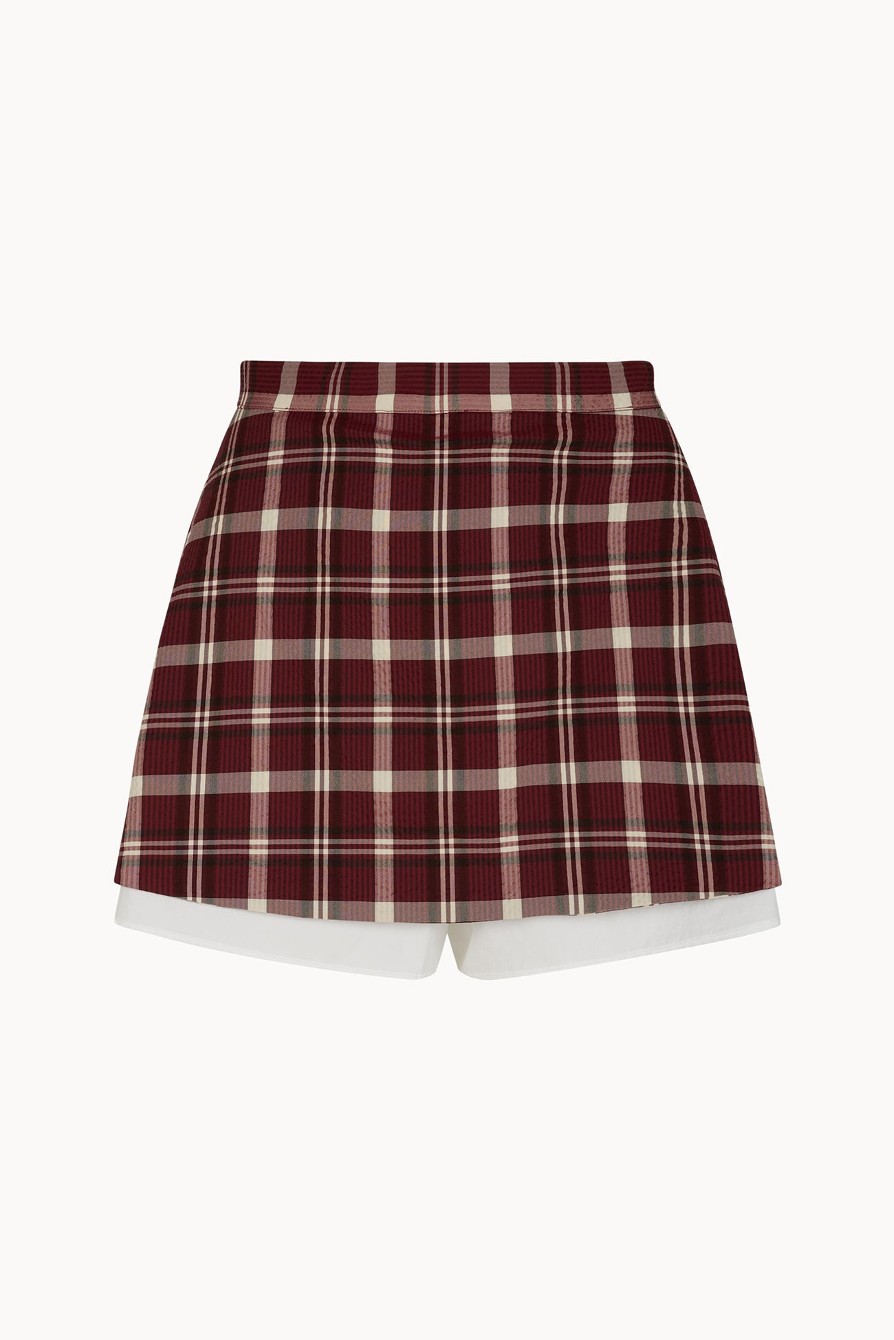 Romy Skort - Wine - Plaid