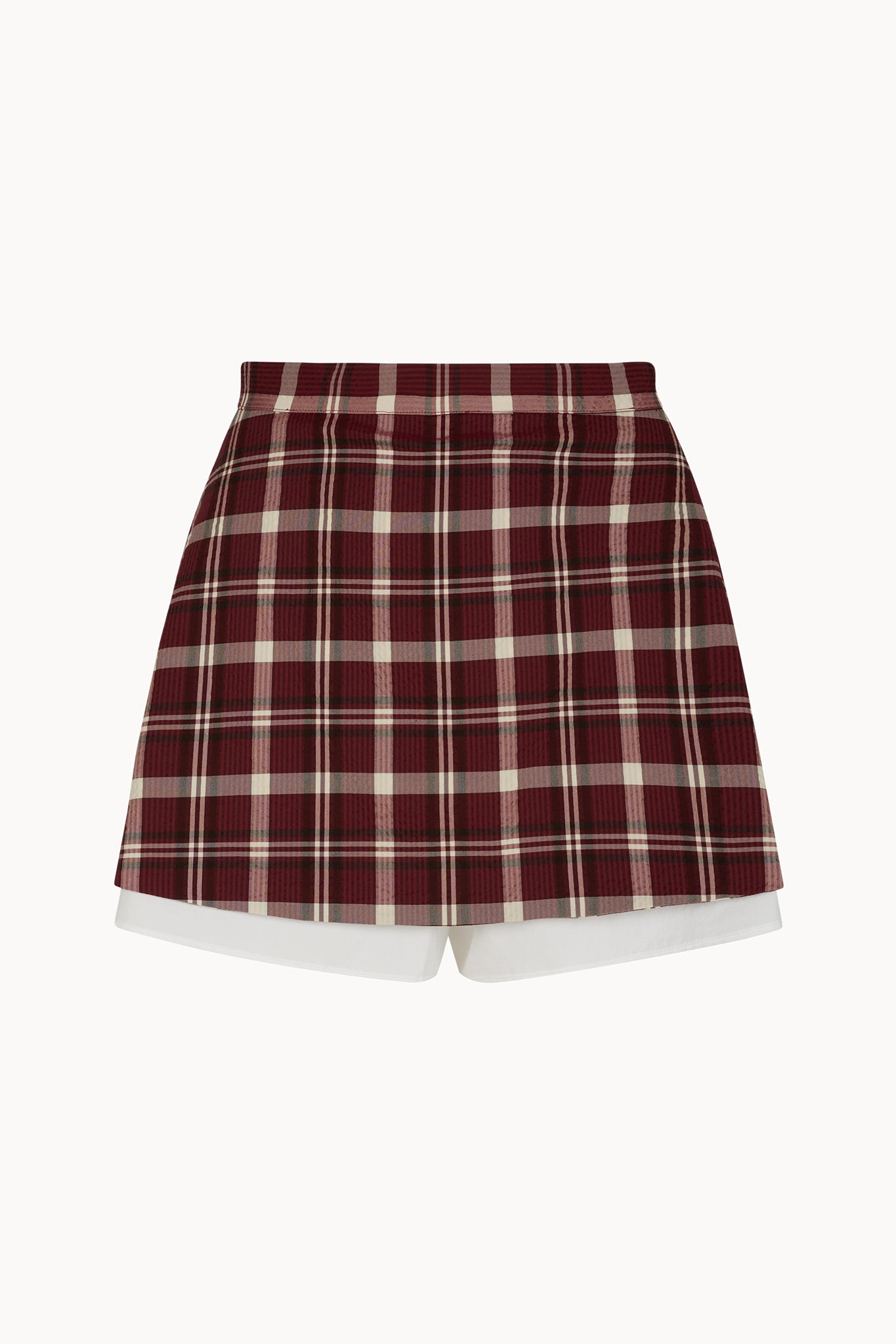 Romy Skort - Wine - Plaid