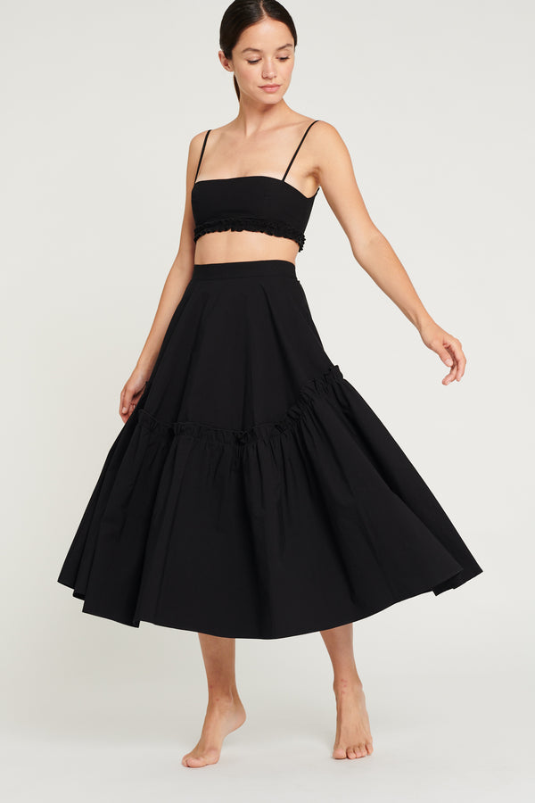 Mathilde cotton skirt, BLACK