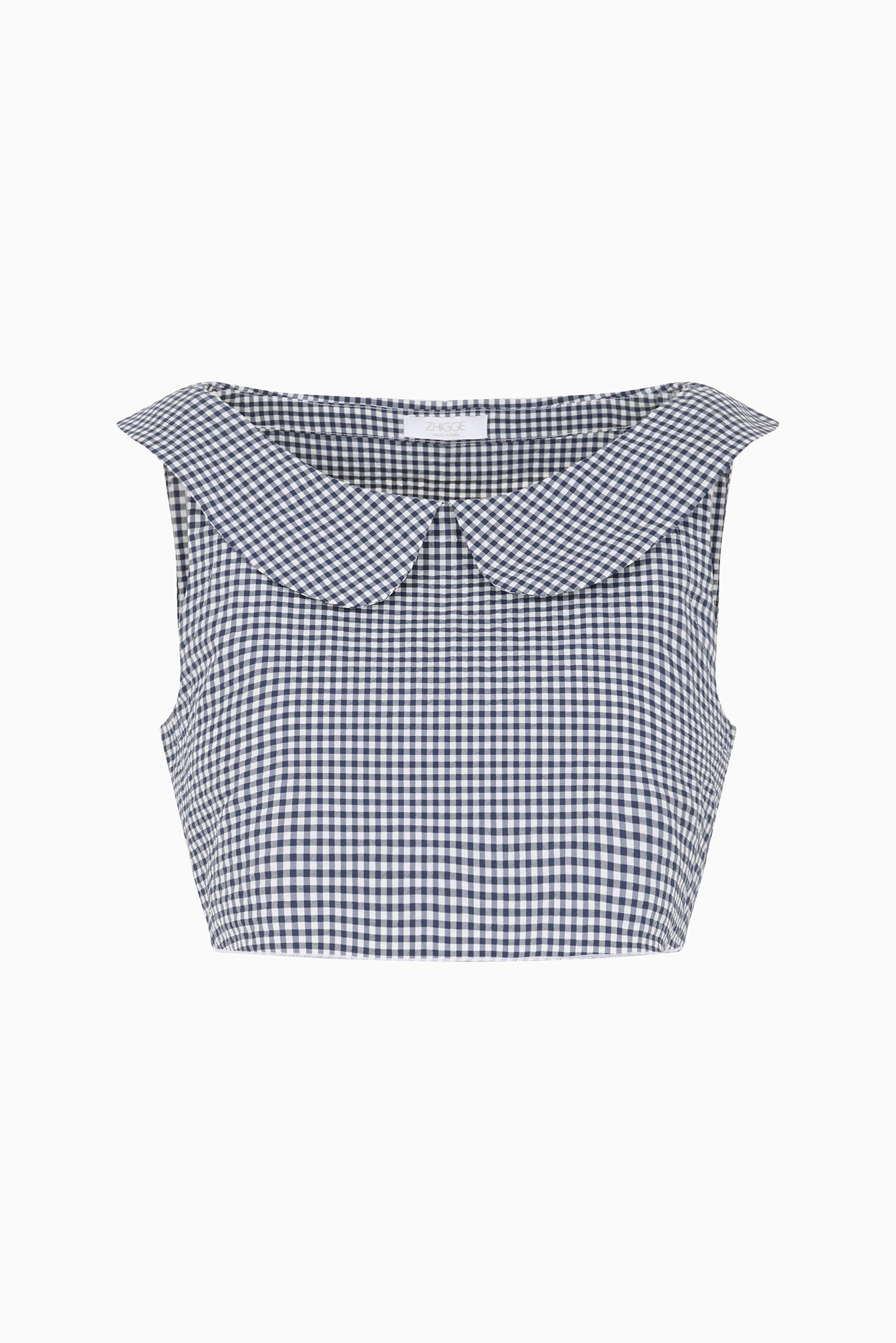 GABRIELLA top in navy gingham