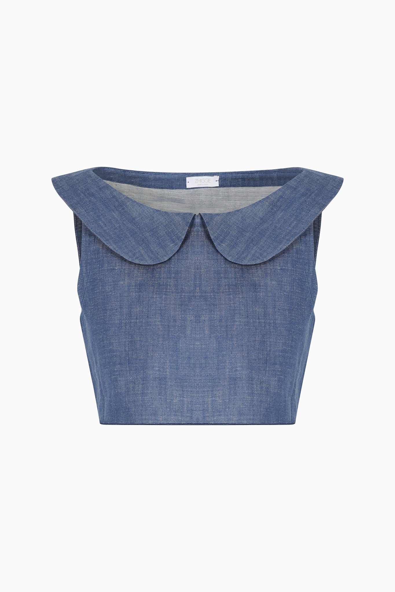 GABRIELLA top in blue denim