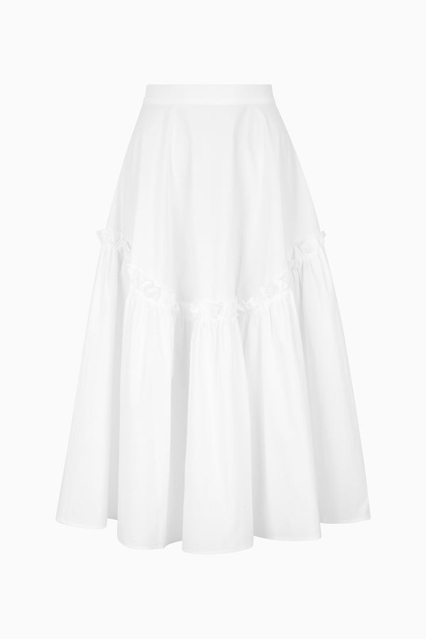 Mathilde cotton skirt, WHITE