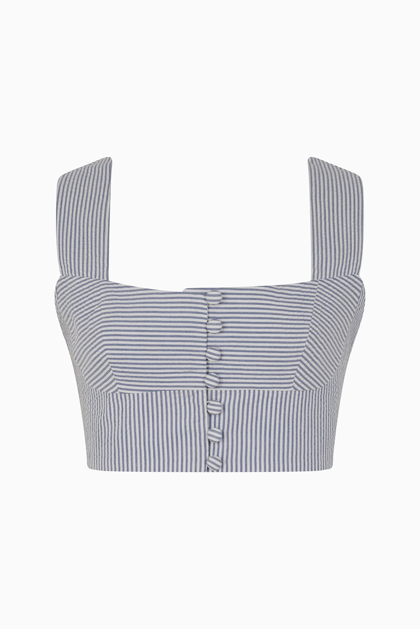 ACACIA top in grey-blue stripes