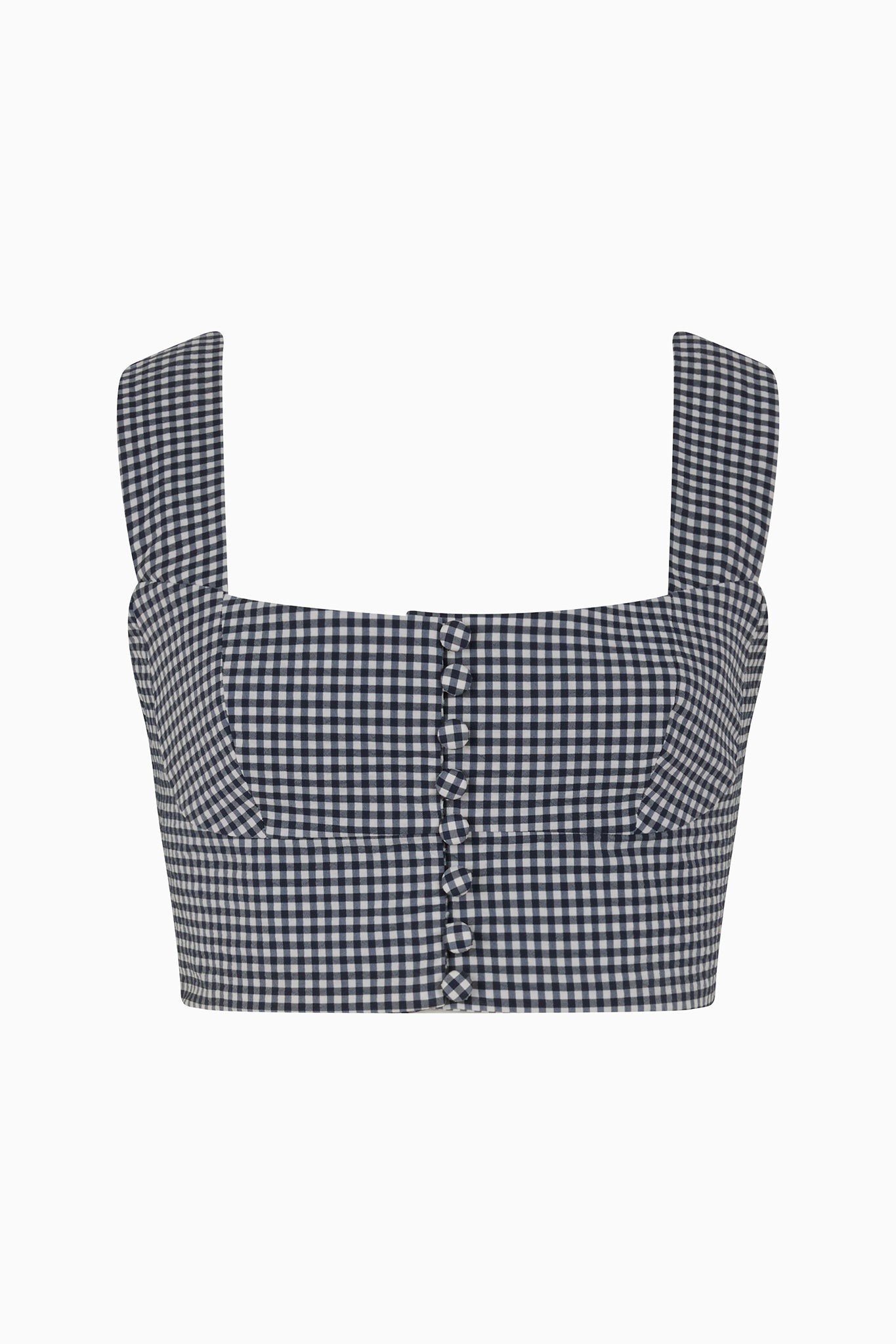 ACACIA top in navy gingham