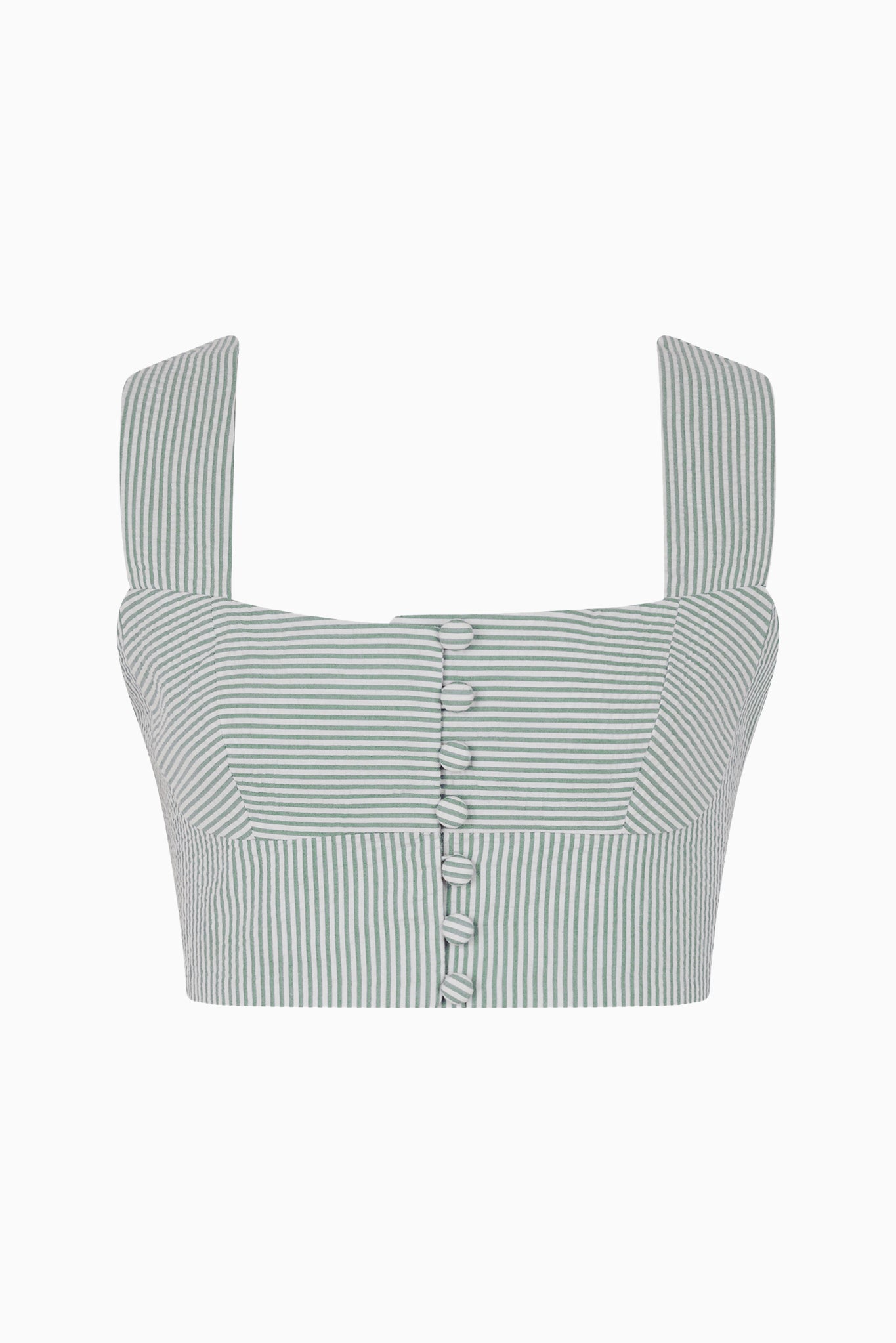 ACACIA top in green stripes