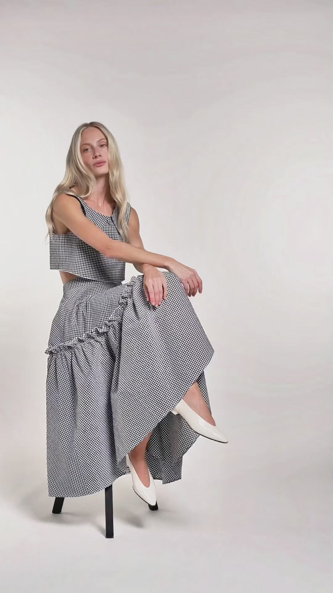Mathilde Skirt - Navy - Gingham | Zhiggie